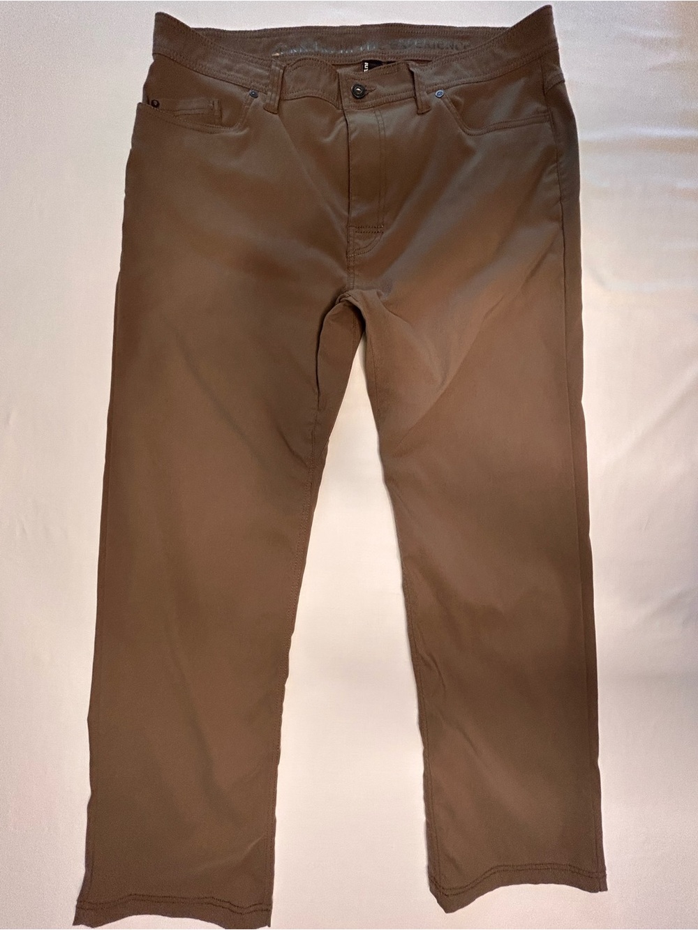 prAna Pants Mens 38x32 Slim Fit Brown Stretch Outdoor Casual